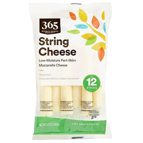 365 Mozzarella String Cheese, 12 Count