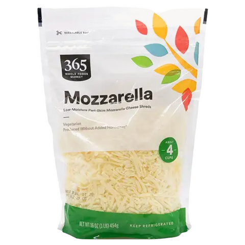 365 Part-skim Shredded Mozzarella Cheese, 16 oz