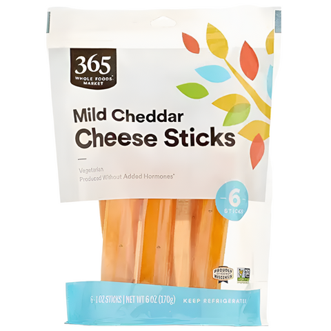 365 Mild Cheddar Cheese Sticks, 6 Count