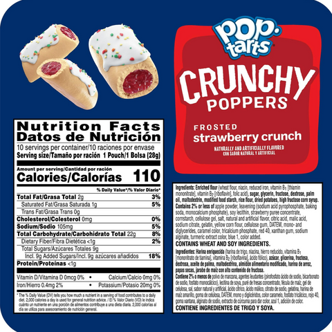 PopTarts Crunchy Poppers Frosted Strawberry Crunch, 10 Count