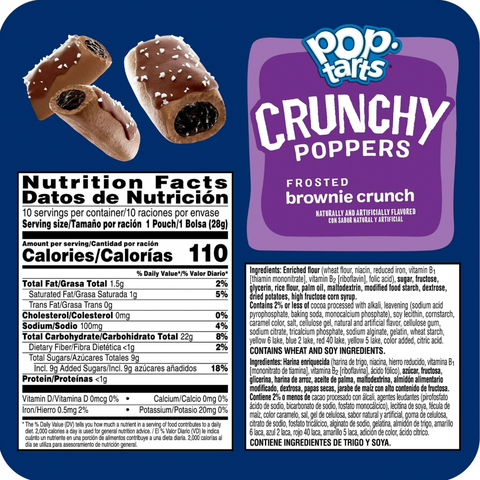 PopTarts Crunchy Poppers Frosted Brownie Crunch, 10 Count