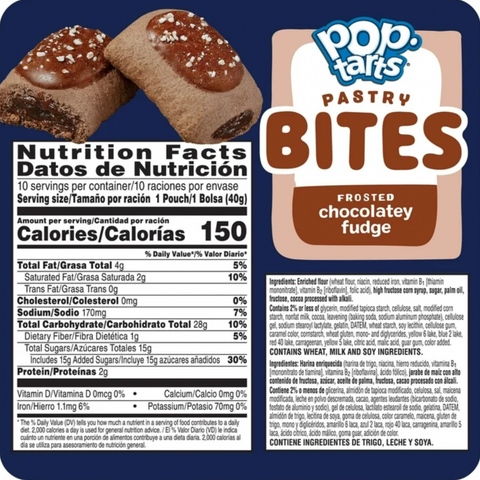 PopTarts Bites Frosted Chocolatey Fudge, 10 Count