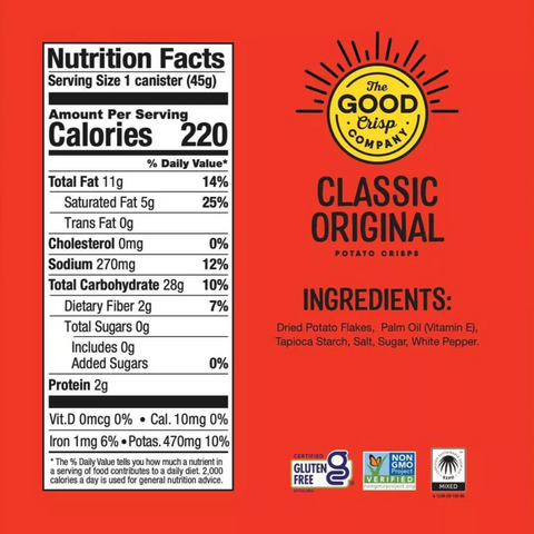 The Good Crisp Potato Chips, Original, 5.6 oz