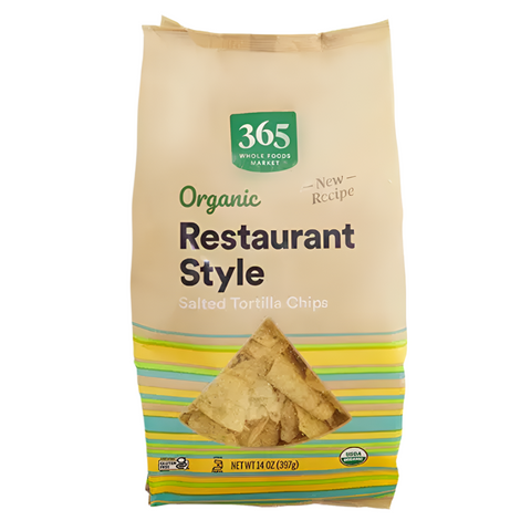 365 Organic Salted Restaurant Style Tortilla Chips, Gluten-Free, 14 oz