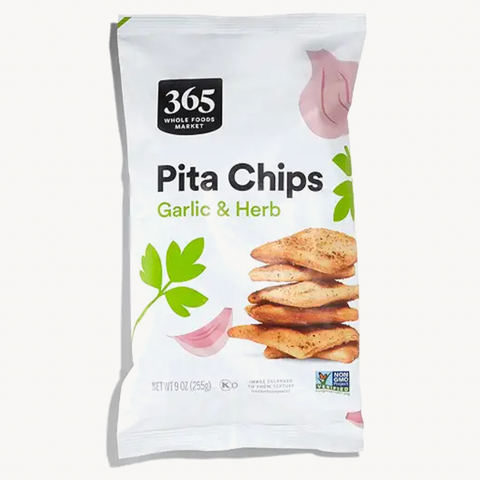 365 Pita Chips, Garlic & Herb, 9 oz