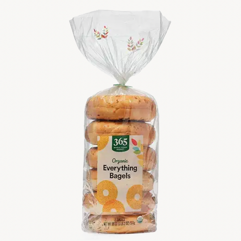 365 Organic Everything Bagels, 6 Count