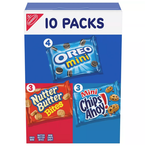 Nutter Butter, Oreo, Chips Ahoy! Mini Variety Snack Pack, 10 Ct