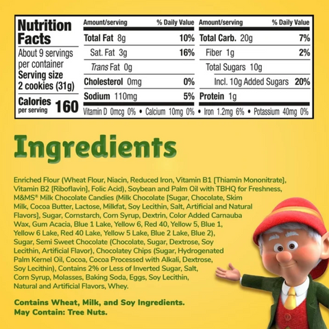Keebler Chips Deluxe Cookies Made with M&M’s, Chocolate Chip Cookies, 9.75 oz