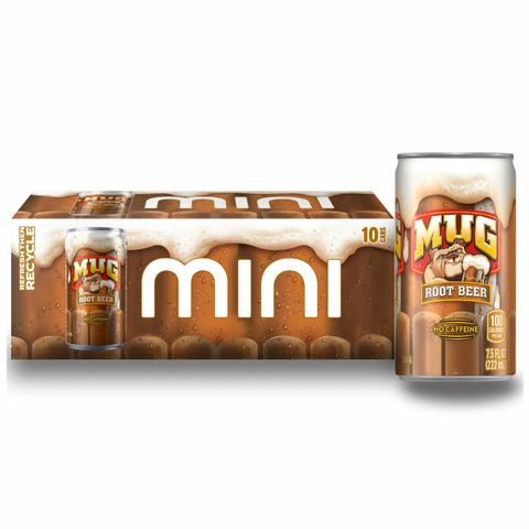 Mug Soda Root Beer Soda Pop, 7.5 fl oz, 10 Count