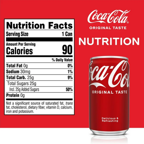 Coca-Cola Mini Soda Pop Coke Soft Drink, 7.5 fl oz, 6 Count