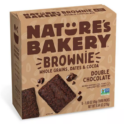 Nature's Bakery Double Chocolate Brownie, 6 Count