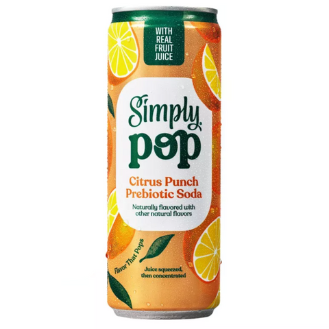 Simply Pop Citrus Punch Prebiotic Soda, 12 fl oz