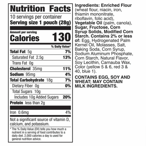 Pillsbury Mini Soft Baked Cookies, Funfetti, Snack Bags, 10 Count