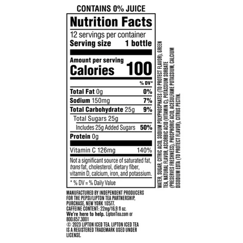 Lipton Iced Green Tea, Citrus Bottled Tea Drink, 16.9 oz, 12 Count