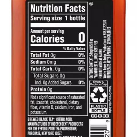 Pure Leaf Unsweetened Ice Tea, 18.5 oz