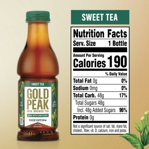 Gold Peak Real Brewed Tea Sweet Bottled Tea Drink, 18.5 fl oz