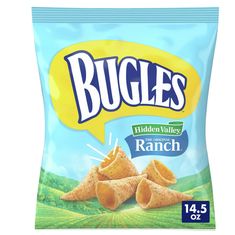 Bugles Hidden Valley Ranch Crispy Corn Snacks, Family Size, 14.5 oz