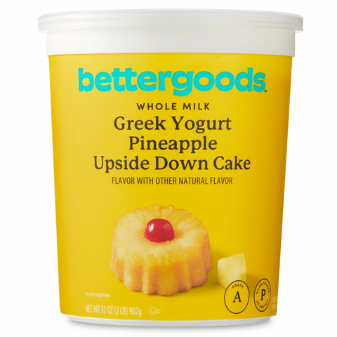 bettergoods  Whole Milk Pineapple Upside Down Cake Flavored Greek Yogurt, 32 oz