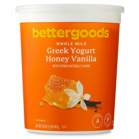 bettergoods Whole Milk Honey Vanilla Greek Yogurt, 32 oz
