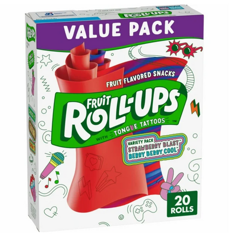 Fruit Roll-Ups Fruit Flavored Snacks, Variety Value Pack, 0.5 oz, 20 Count