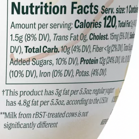 Chobani Less Sugar Low-Fat Greek Yogurt Madagascar Vanilla Cinnamon 5.3oz