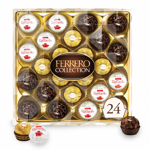 Ferrero Collection, Premium Gourmet Assorted Hazelnut Milk Chocolate, Dark Chocolate & Coconut, 24 Count