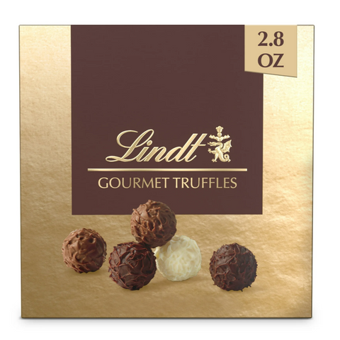 Lindt Gourmet Truffles Assorted Chocolate Candy, Gift Box, 2.8 oz