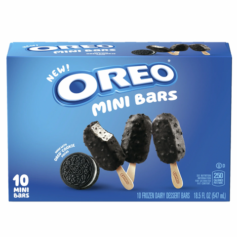 Oreo Frozen Dairy Dessert Ice Cream Mini Bars, 10 Count