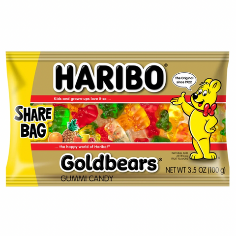 Haribo Goldbears Gummies Original Assorted Fruit Flavor Gummy Candy, 3.5oz