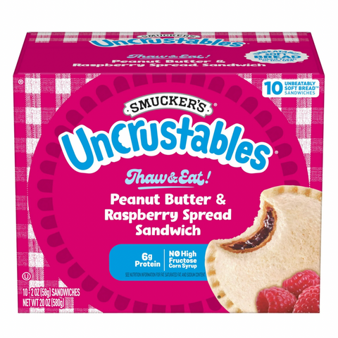 Smucker’s Smucker's Uncrustables Peanut Butter & Raspberry Spread Sandwiches, 10 Count