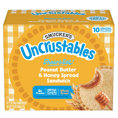 Smucker's Uncrustables Peanut Butter & Honey Sandwich, 10 Count