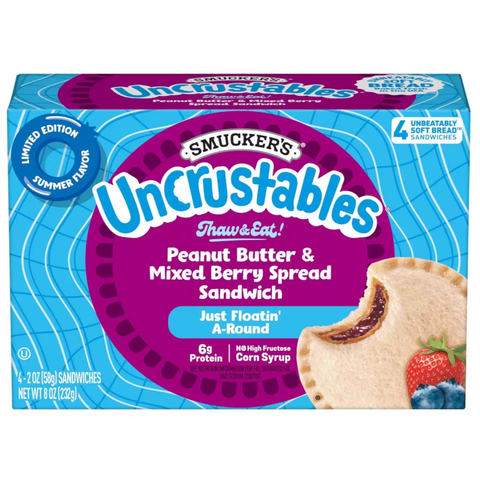 Smucker's Uncrustables Frozen Peanut Butter & Mixed Berry Spread Sandwich, 4 Ct