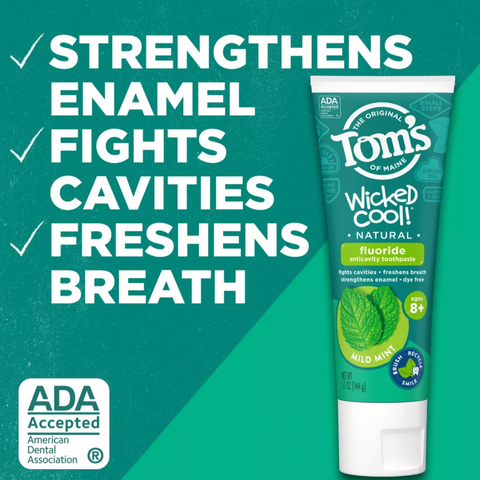 Tom's of Maine Mild Mint Wicked Cool! Anti-cavity Toothpaste, 5.1 Oz
