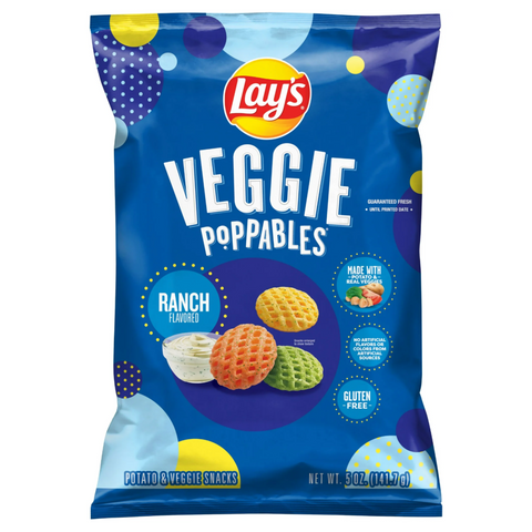 Lay's Veggie Poppables Potato & Veggie Snacks Ranch, 5 oz