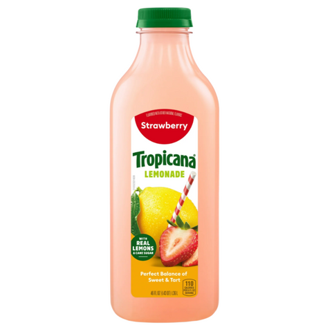Tropicana Strawberry Lemonade, Made with Real Lemons, 46 fl oz