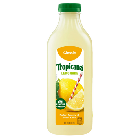 Tropicana Classic Lemonade, Real Lemon Infused, 46 fl oz