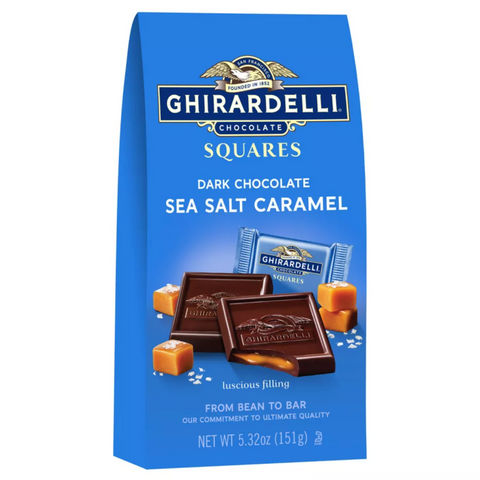 Ghirardelli Dark Chocolate Sea Salt Caramel Candy Squares, 5.32oz