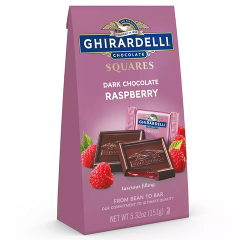 Ghirardelli Dark Chocolate Raspberry Candy Squares, 5.32oz