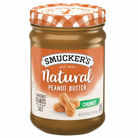 Smucker's Chunky Natural Peanut Butter, 16 oz