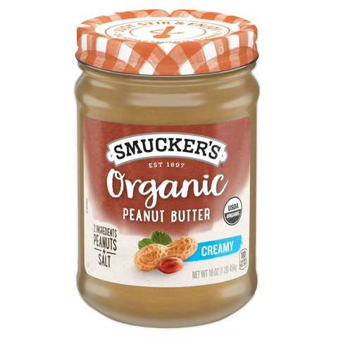 Smucker’s Organic Creamy Peanut Butter, 16 Oz.