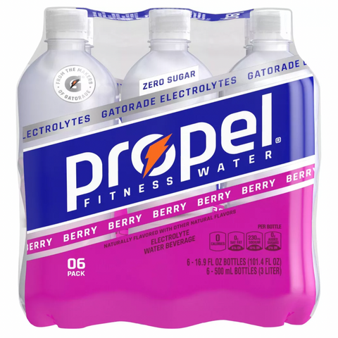 Propel Zero Sugar Electrolyte Water, Berry, 16.9 oz, 6 Count