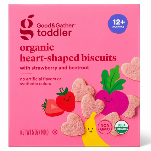 Good & Gather Organic Beetroot Biscuit Toddler Snacks, 5oz, 14 Count