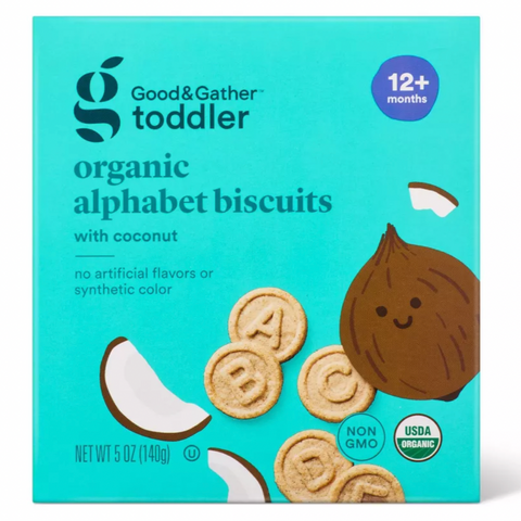 Good & Gather Organic Alphabet Biscuit with Coconut Baby Snacks, 5oz