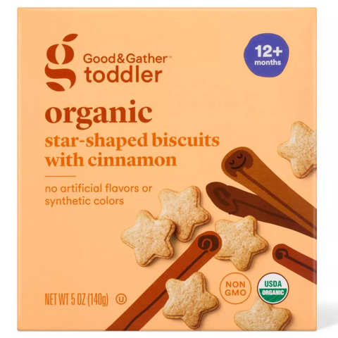 Good & Gather Organic Toddler Snack, Honey & Cinnamon Whole Grain Biscuit, 5oz