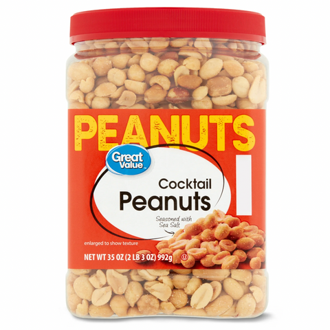 Great Value Roasted & Salted Cocktail Peanuts, 35 oz