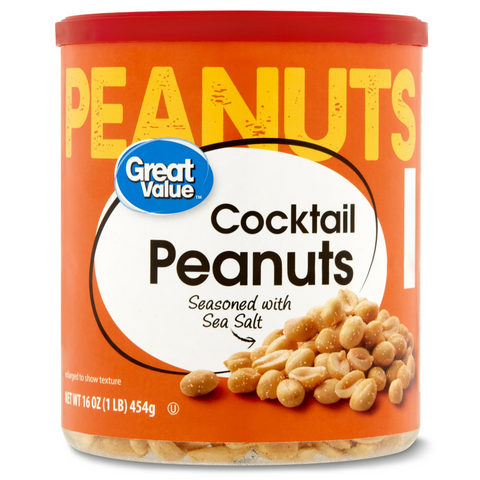 Great Value Roasted & Salted Cocktail Peanuts, 16 oz
