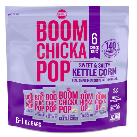 Angie's BOOMCHICKAPOP Sweet & Salty Kettle Corn, 1 oz, 6 Count