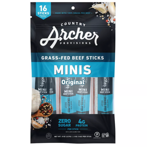 Country Archer Original Beef Mini Sticks, 8oz. 16 Count