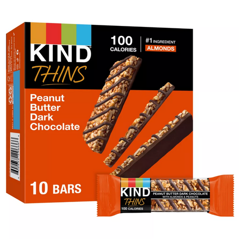 Kind Thins Peanut Butter Dark Chocolate, 7.4oz, 10 Count