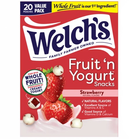 Welch's Fruit 'n Yogurt Fruit Snacks, Strawberry, 20 Count